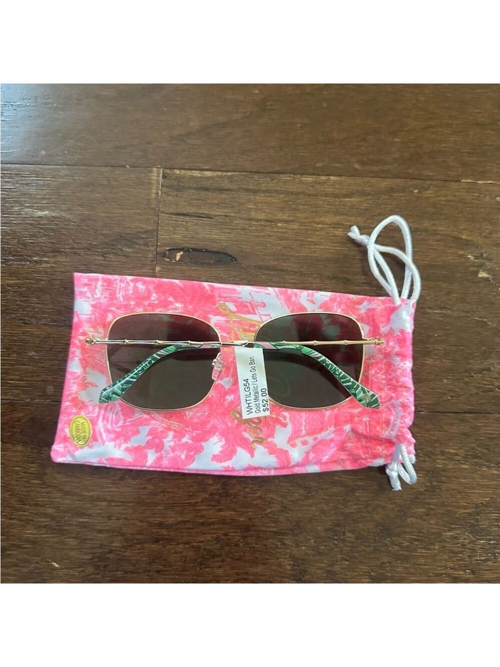 Lilly Pulitzer White Tiger Rock Sunglasses Gold Metallic-NWT - Picture 7 of 9